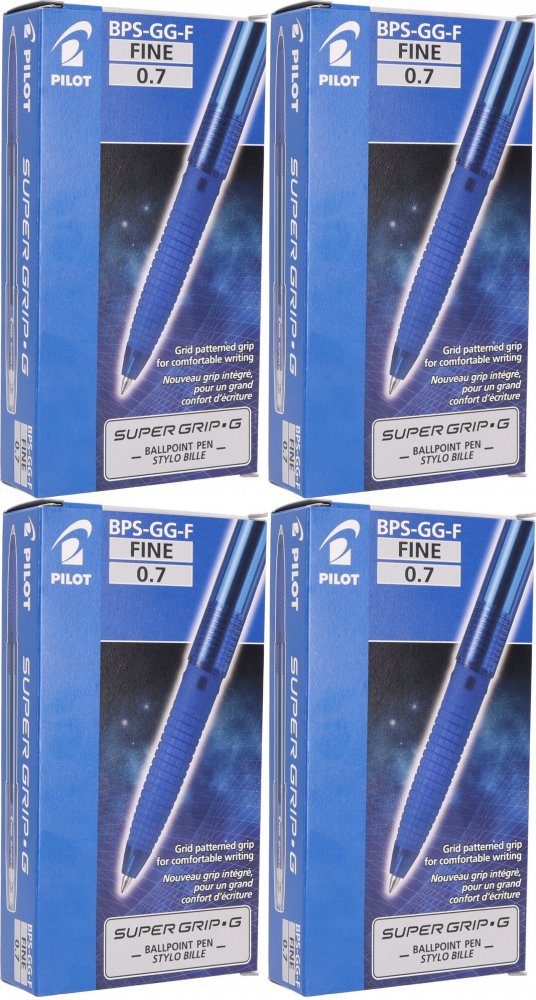 48x Długopis Pilot Super Grip G, 0.7mm, niebieski