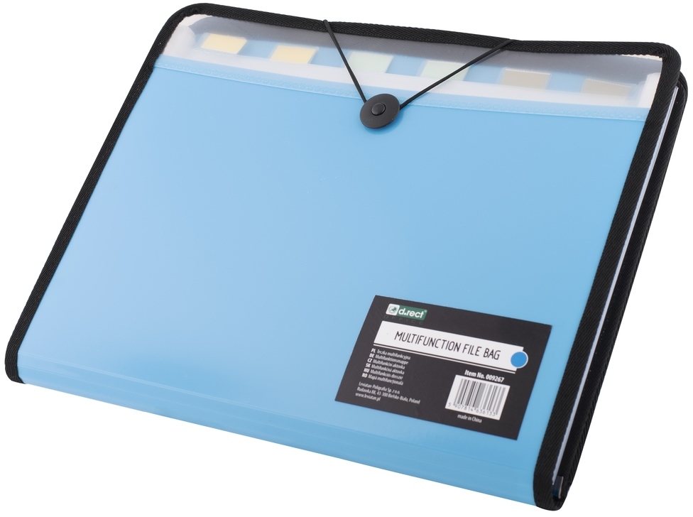 Teczka z przegródkami D.Rect W38965, A4, 7 przekładek, niebieski