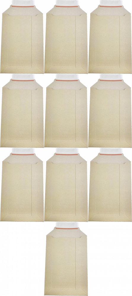 10x Koperta kartonowa Lettpac, B5, 176x250mm, z paskiem samoprzylepnym, brązowy, 1 sztuka