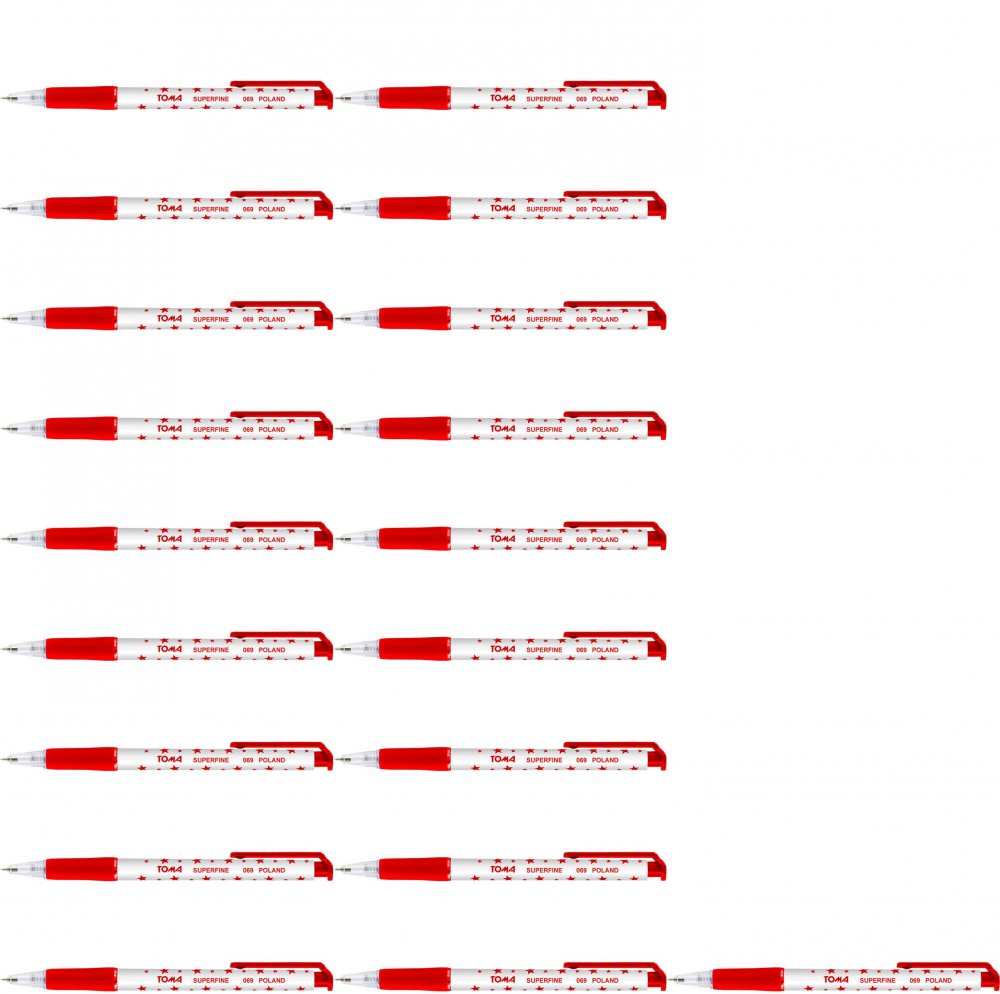 20x Długopis automatyczny Toma, Superfine 069, 0.5mm, czerwony