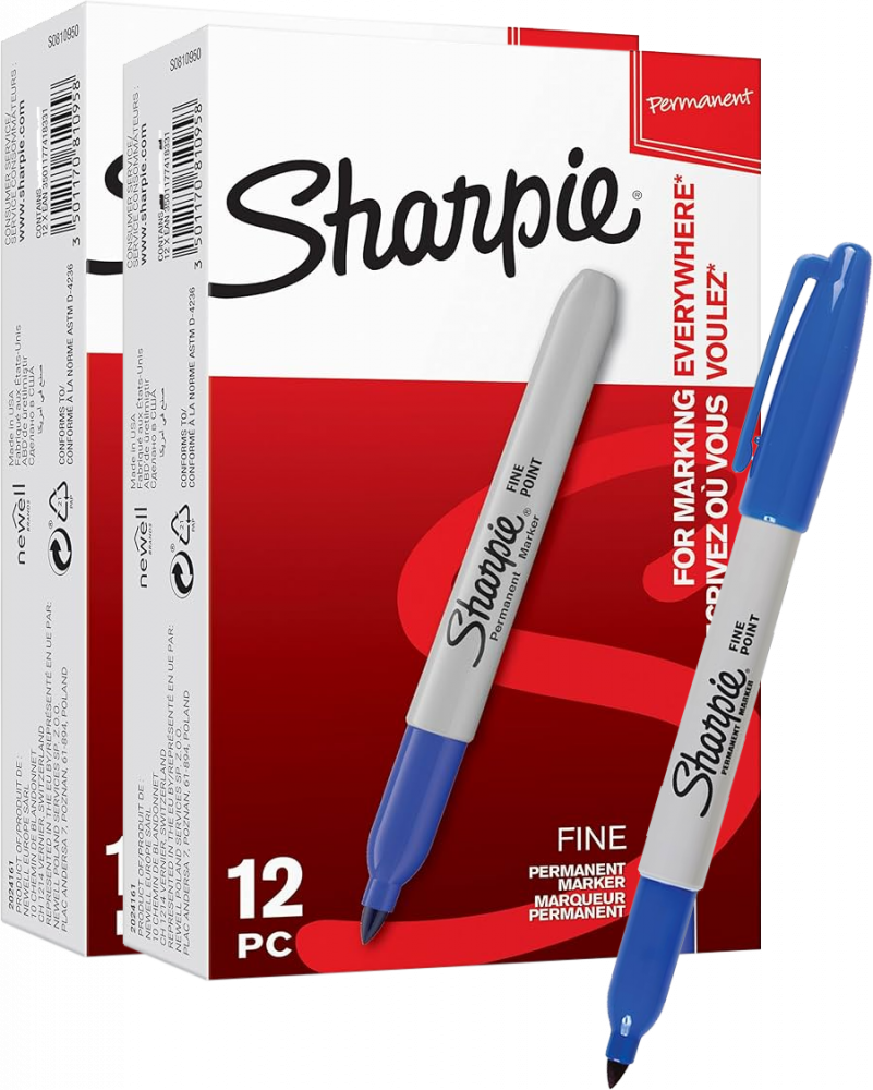 24x Marker permanentny Sharpie Fine, okrągła, 1mm, niebieski