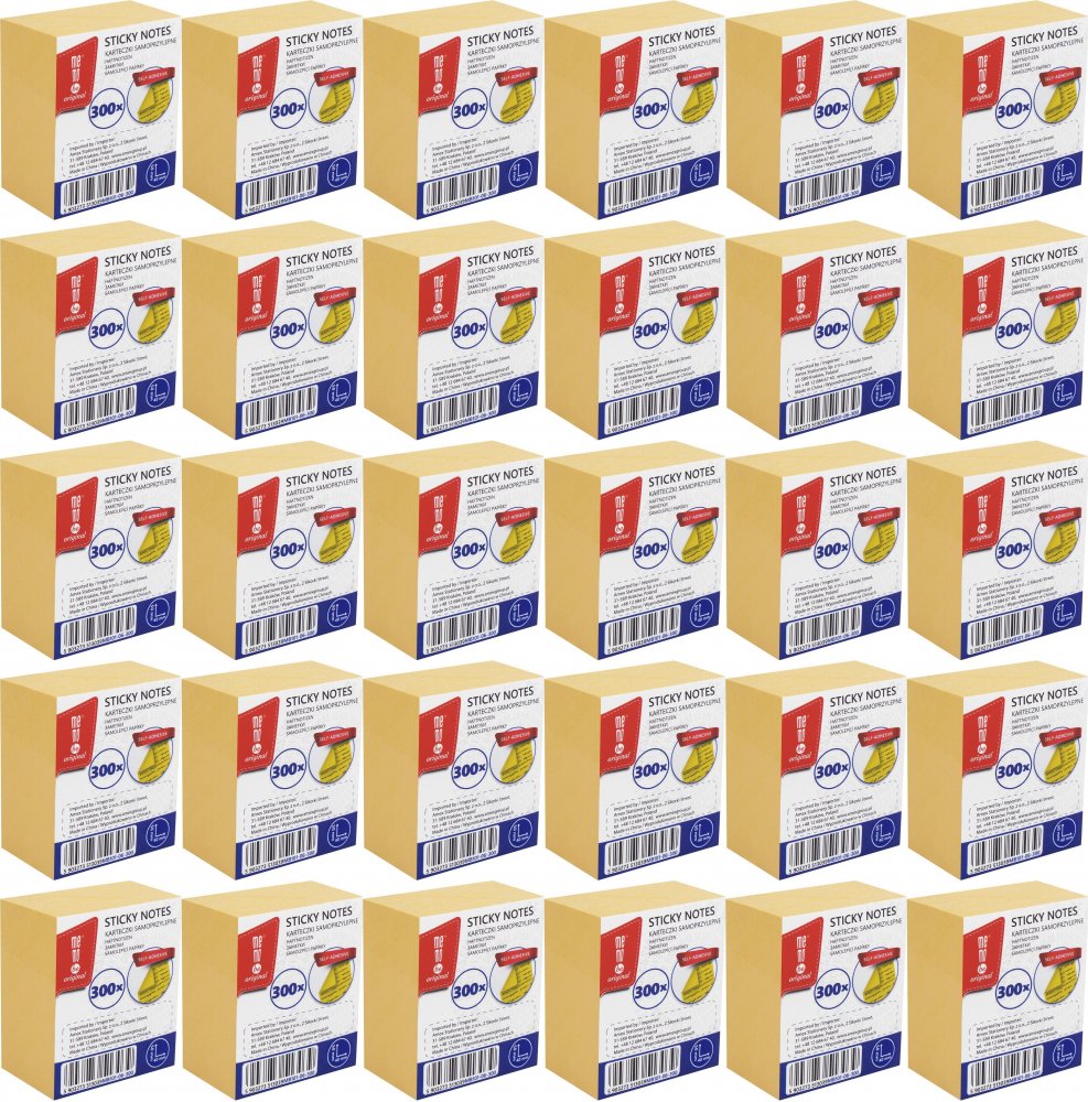 96x Karteczki samoprzylepne MemoBe, 40x50mm, 300 karteczek, żółty