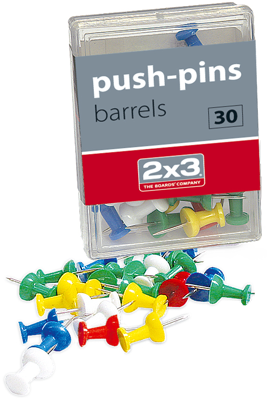 Pinezki beczułki 2x3, 30 sztuk, mix kolorów