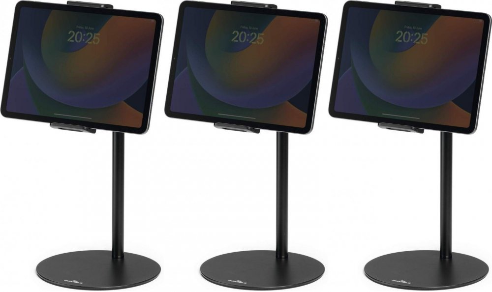 3x Stojak stołowy z uchwytem do tabletu Durable Twist Table, 190x370x190mm, czarny