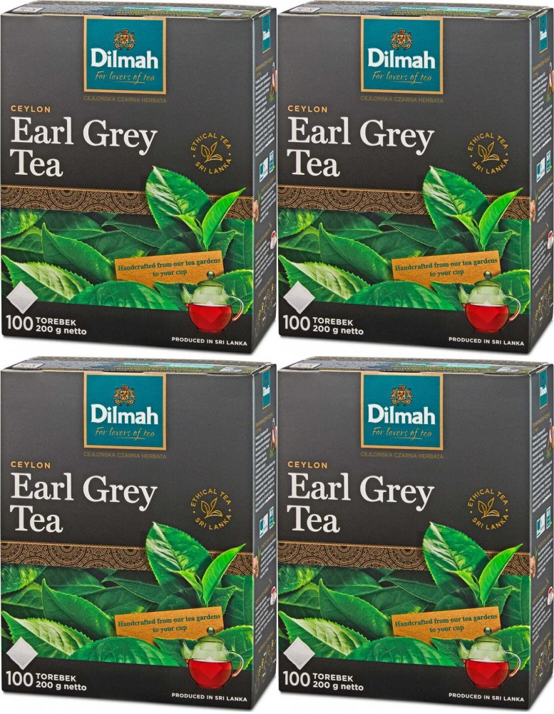 4x Herbata Earl Grey w torebkach Dilmah, 100 sztuk x 2g