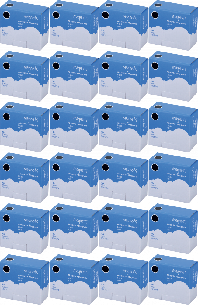 24x Magnesy Viking, 10mm, 10 sztuk, czarny