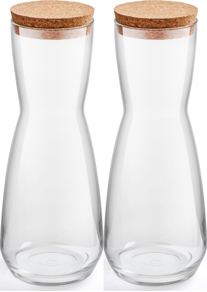 2x Karafka z korkiem Altom Design, 1l, przezroczysty