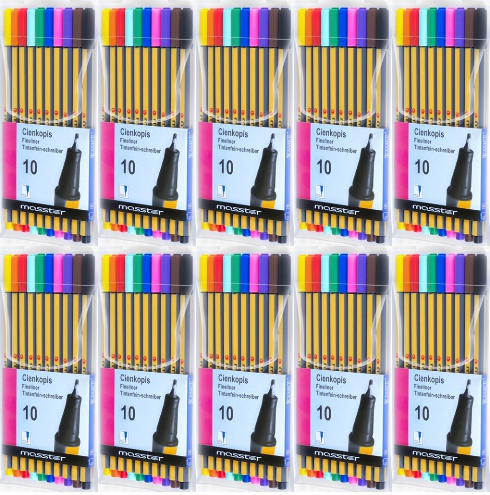 10x Cienkopis Kamet Masster, 0.4mm, 10 sztuk, mix kolorów
