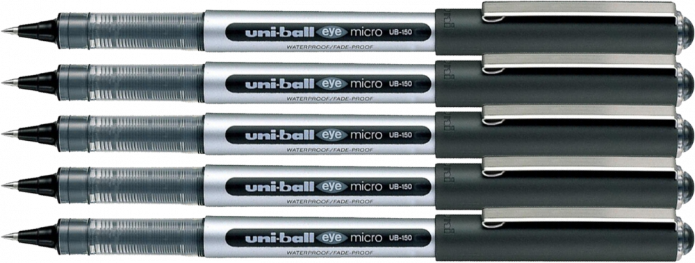 5x Pióro kulkowe Uni, UB-150, 0.5mm, czarny