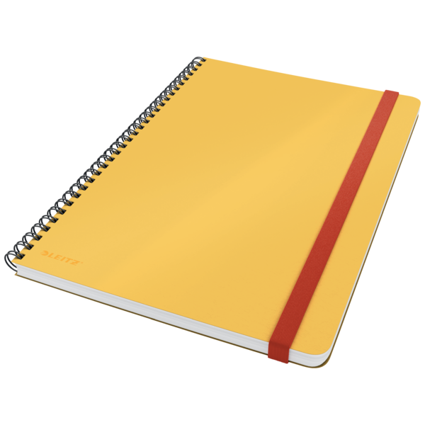 Kołonotatnik Leitz Cosy, B5, w kratkę, 80 kartek, okładka kartonowa, żółty