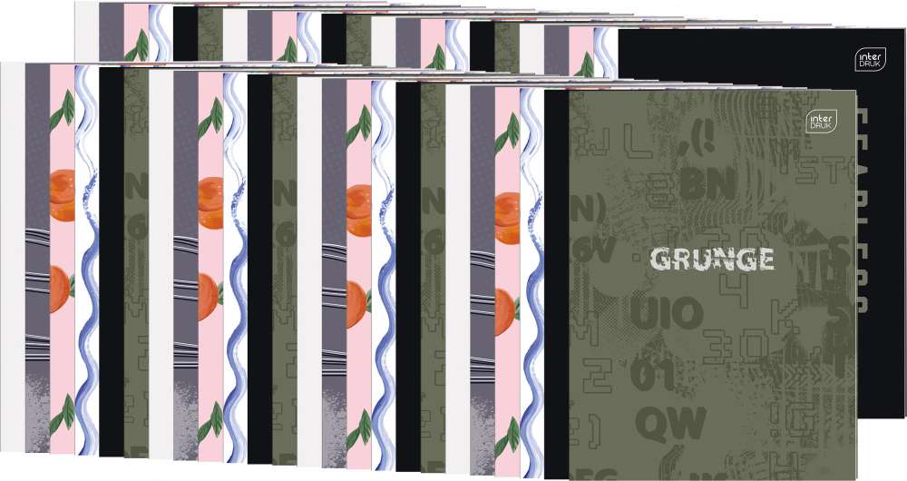 80x Zeszyt w linie Interdruk, A4, miękka oprawa, 60 kartek, mix wzorów