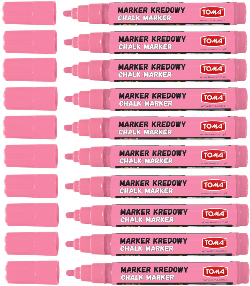 10x Marker kredowy Toma TO-292, okrągła, 4.5mm, różowy