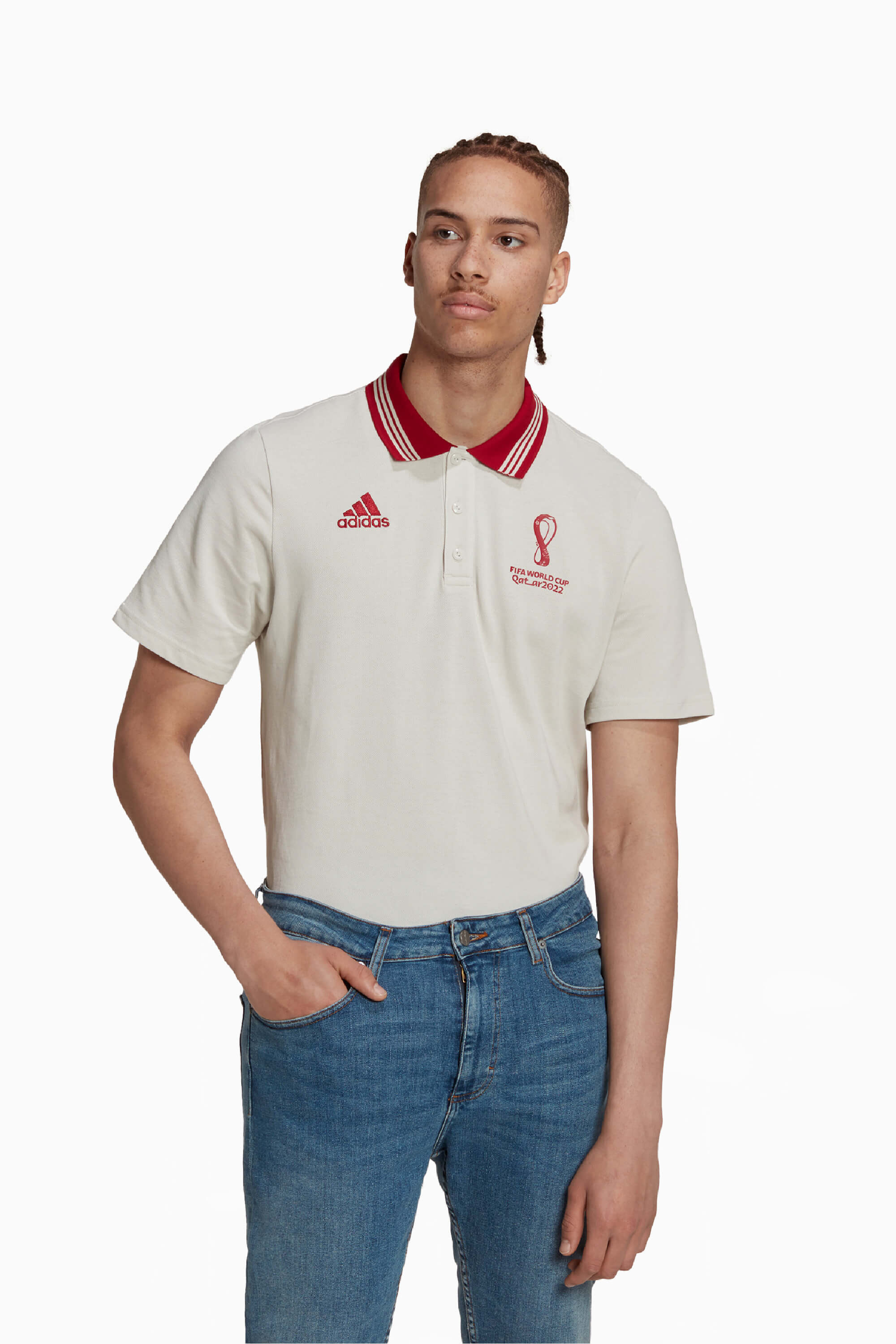 Koszulka adidas World Cup 2022 Graphic Polo - Szary