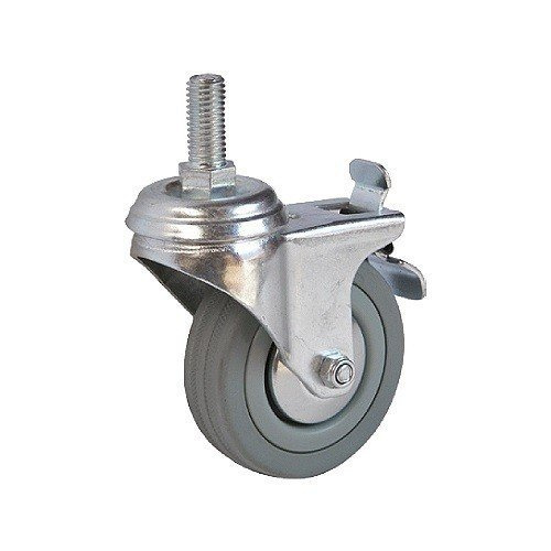 Koło obrotowe gumowe 100mm +hamulec śruba LONGWAY