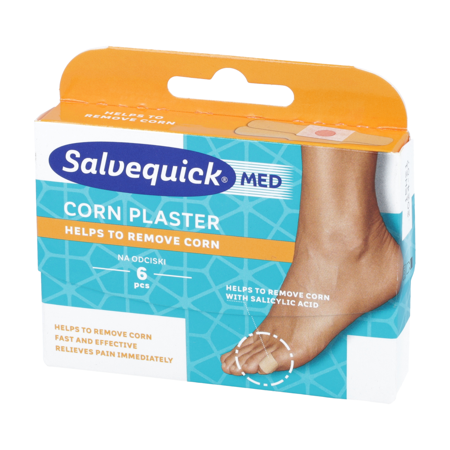 Salvequick med corn plaster - plastry na odciski z kwasem salicylowym, 6 sztuk