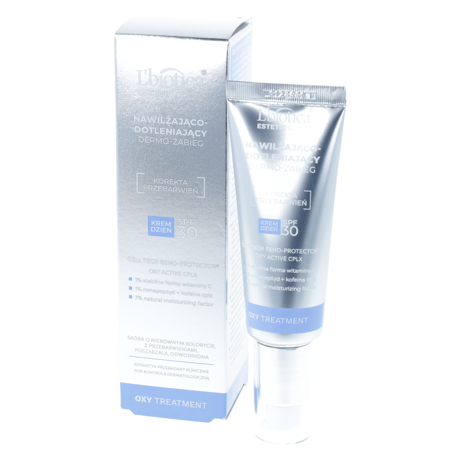 L'biotica estetic clinic oxy treatment - nawilżająco-dotleniający dermo-zabieg spf 30, 35 ml (data ważności: 31.03.2026)