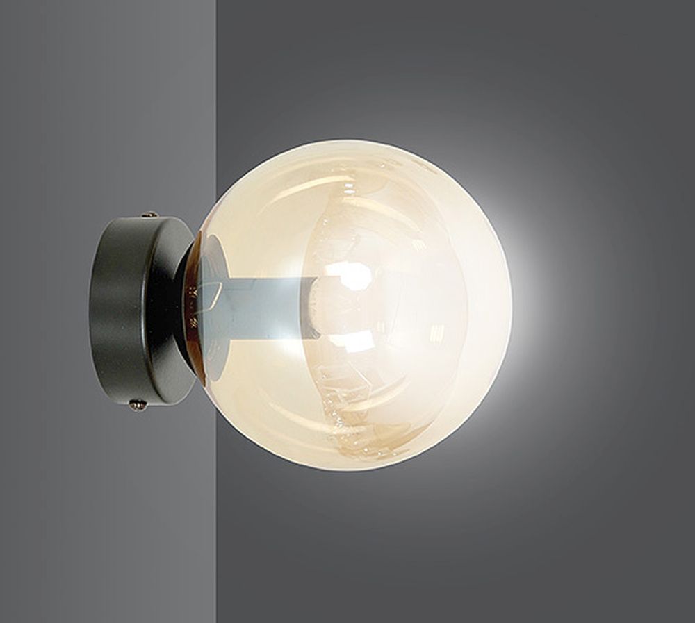 Emibig Rossi kinkiet 1x10 W czarny-bursztynowy 876/K1