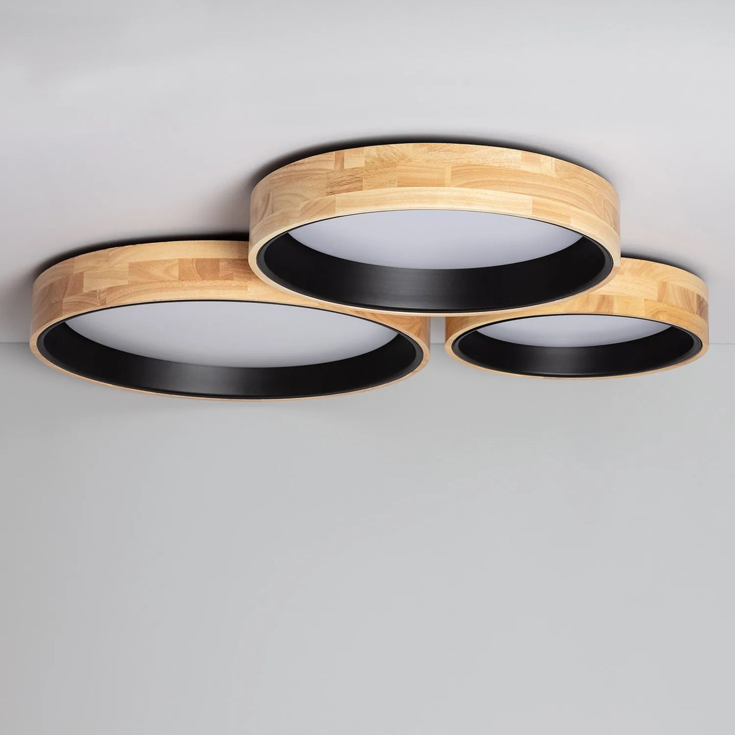 Abruzzo Naturale Vero plafon 1x15W LED drewniany/czarny ABR-PLODV-C-15W-CCT