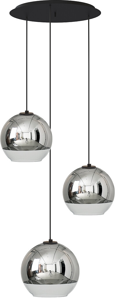 Nowodvorski Lighting Globe lampa wisząca 3x25 W czarna-chrom 7607