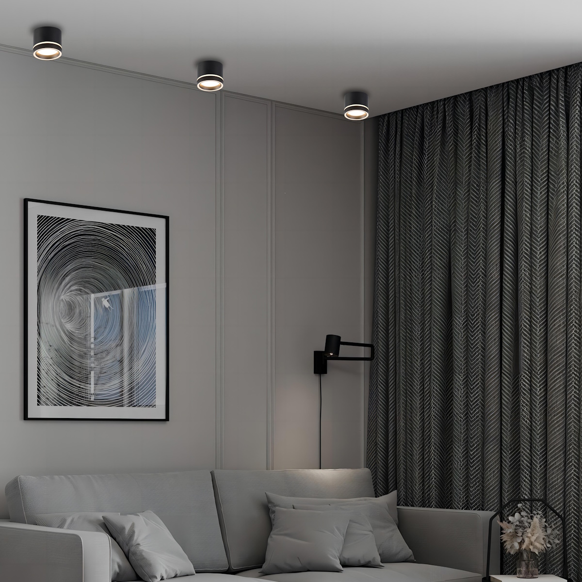 Light Prestige Kendal lampa podsufitowa 1x7 W czarna LP63311SMR2BK - Wysyłka w 24h