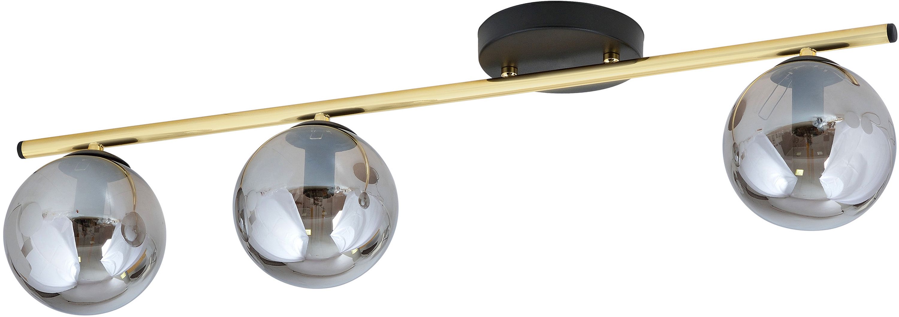 Emibig Monza lampa podsufitowa 3x10W czarny/złoty/grafit 1250/3
