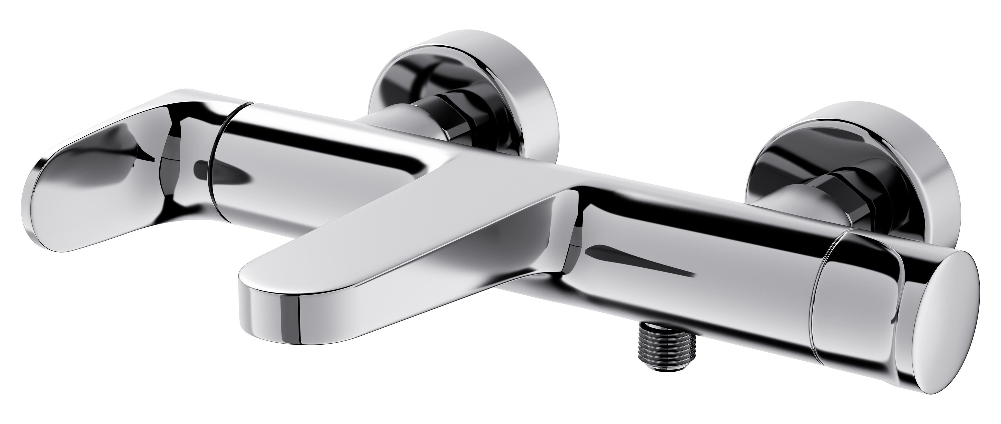 Cersanit Inverto bateria wannowo-prysznicowa ścienna chrom uchwyty 2 Design in 1 chrom i czarny S951-312