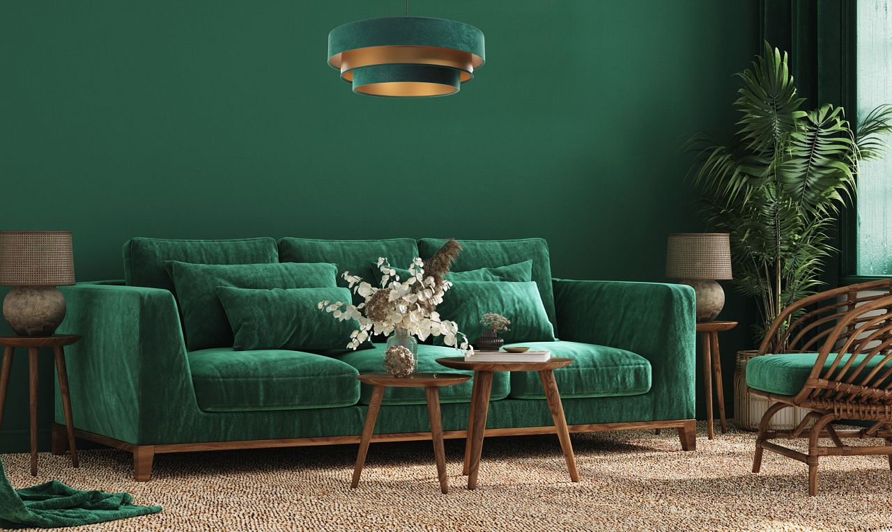 BPS Koncept Triniti lampa wisząca 1x60 W zielona-złota 050-075-60