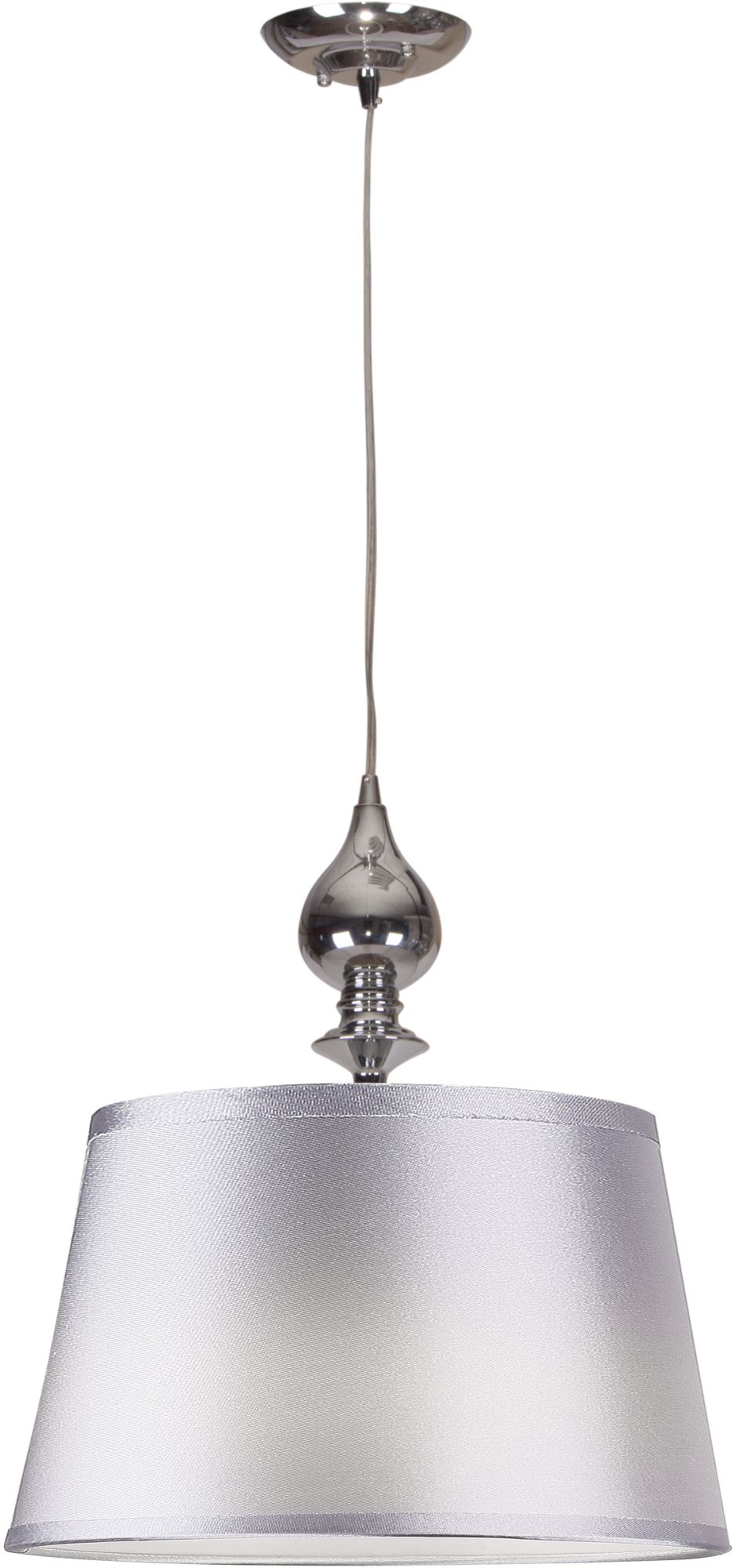 Candellux Prima lampa wisząca 1x60W szara/chrom 31-03690