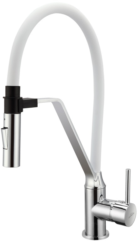 Invena Terra bateria kuchenna stojąca chrom/biały BZ-54-L02