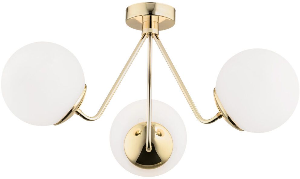 Argon Tomar lampa podsufitowa 3x15W opal mat/mosiądz 1481