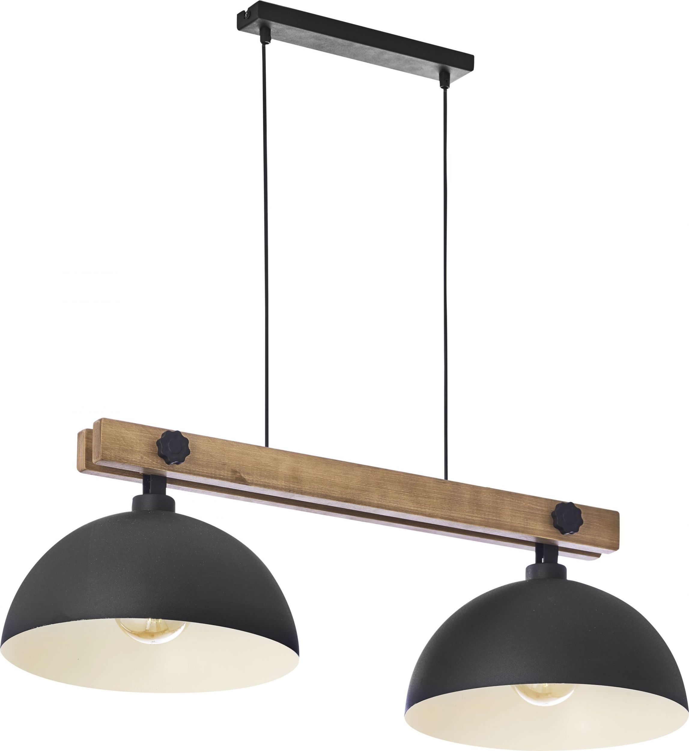 TK Lighting Oslo lampa wisząca 2x60W sosna/czarna 1706