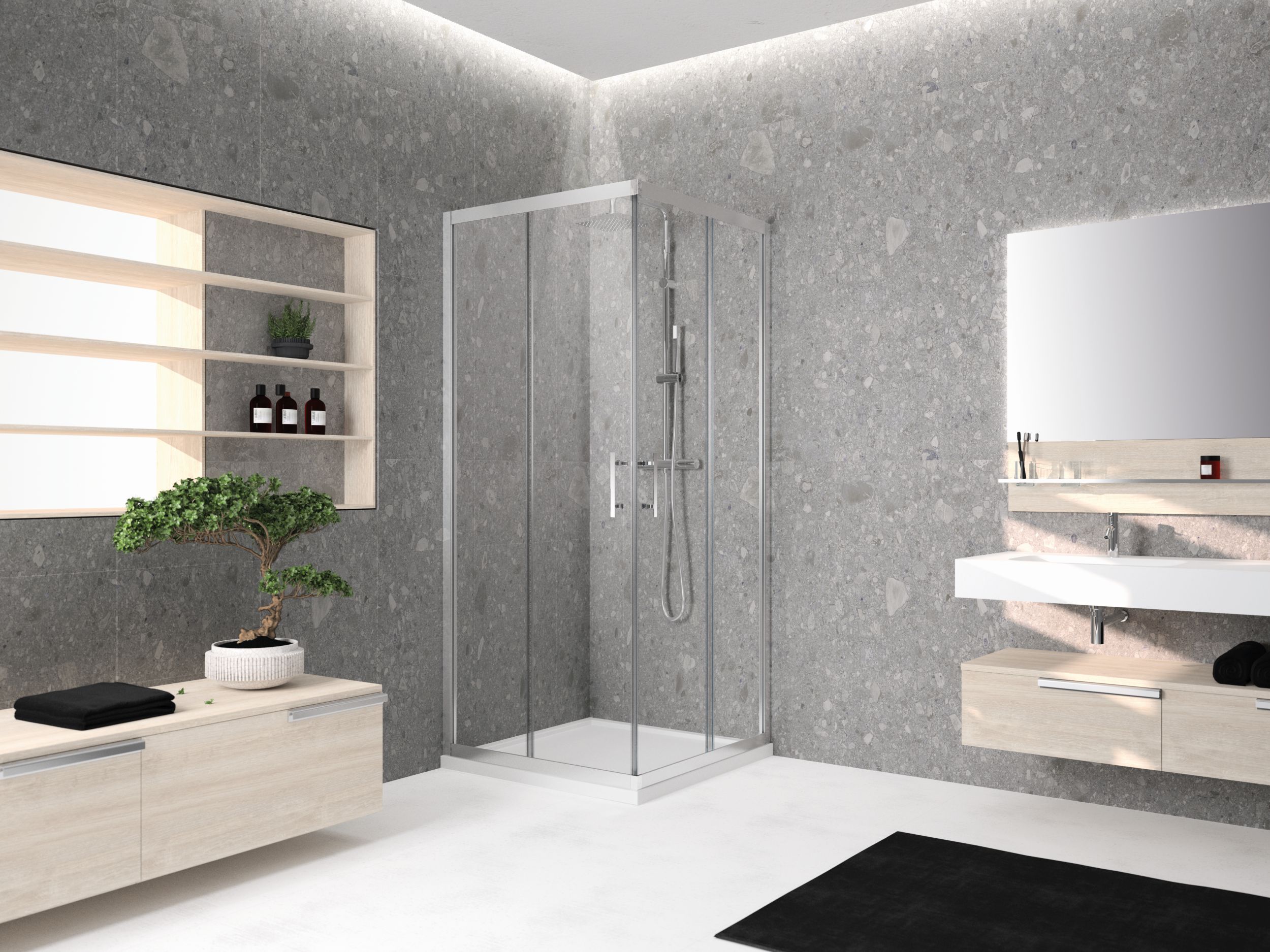 Novellini Kali A kabina prysznicowa 96 cm drzwi srebrny/szkło przezroczyste KALIA96L-1B