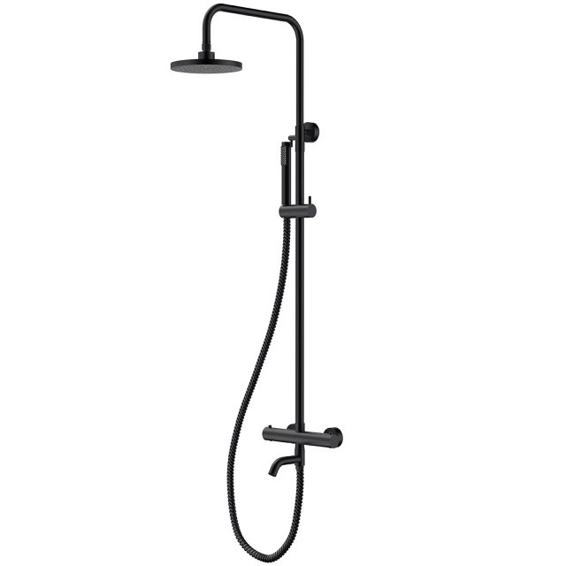 BESCO Kolumna prysznicowa VEO z baterią termostatyczną czarny mat BP-