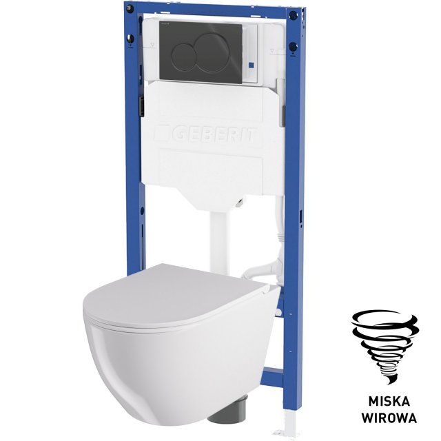 GEBERIT Zestaw podtynkowy SIGMA mechaniczny 50, miska MILARGO wirowa,