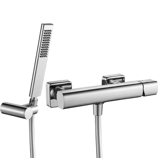 LAVEO Bateria prysznicowa ścienna TORES z zestawem prysznicowym chrom