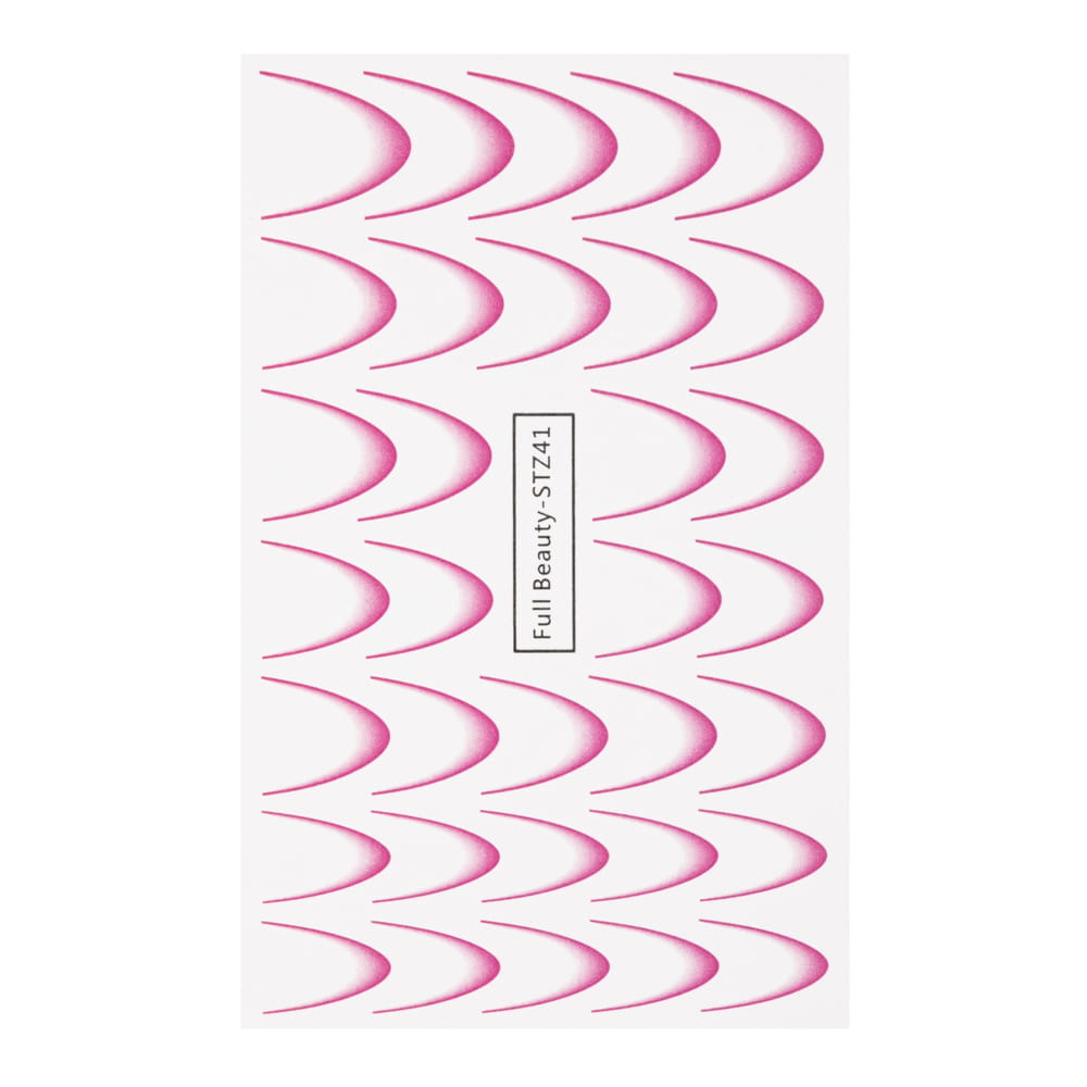 Gradientowe naklejki wodne na paznokcie/ French/ Ombre/Francuska linia uśmiechu 33szt różowe STZ41