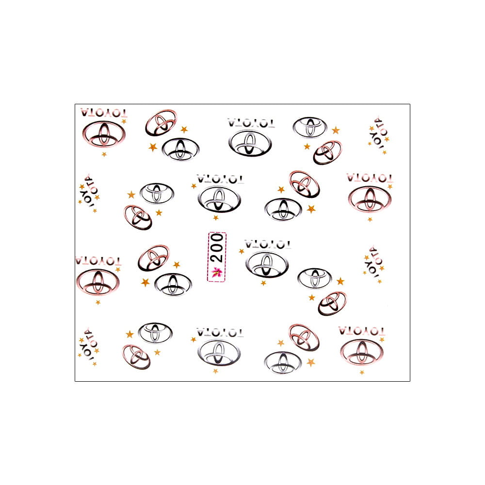 Naklejki wodne do paznokci logo Toyota Nr 200