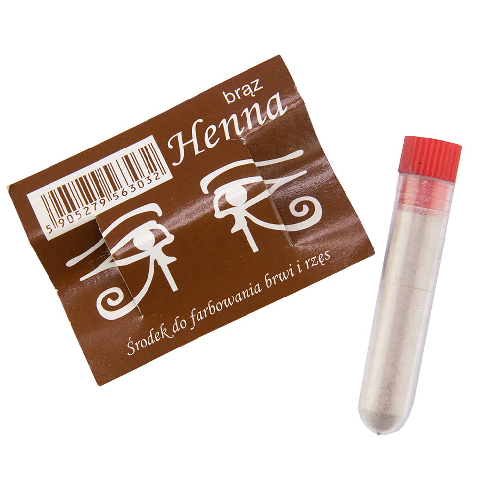 WYPRZEDAŻ 8 Henna szczecińska w proszku do farbowania brwi i rzęs fiolka brązowa