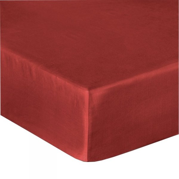 Prześcieradło satynowe bez gumki 220x200 l - BORDOWY