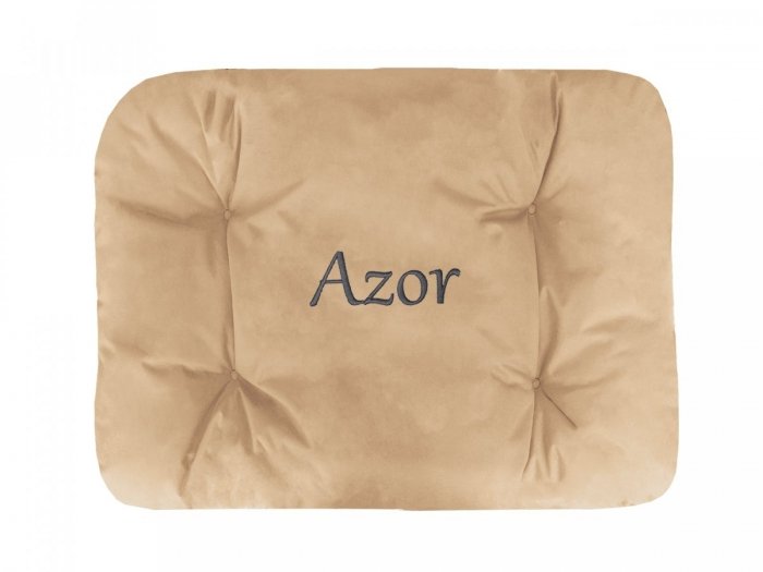 Legowisko Z IMIENIEM TWOJEGO PSA 80x60 cm - beżowe