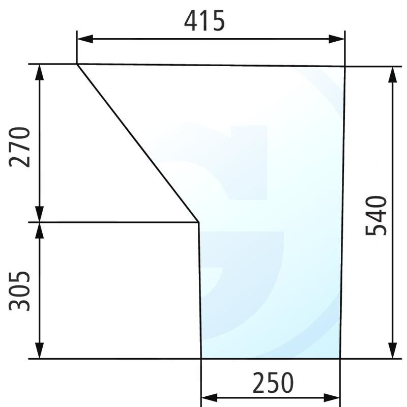 Szyba drzwi dolna CASE 433 933 1332268C1