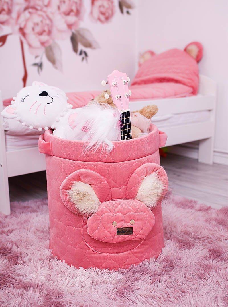 Kosz na zabawki Teddy Hearts Strawberry