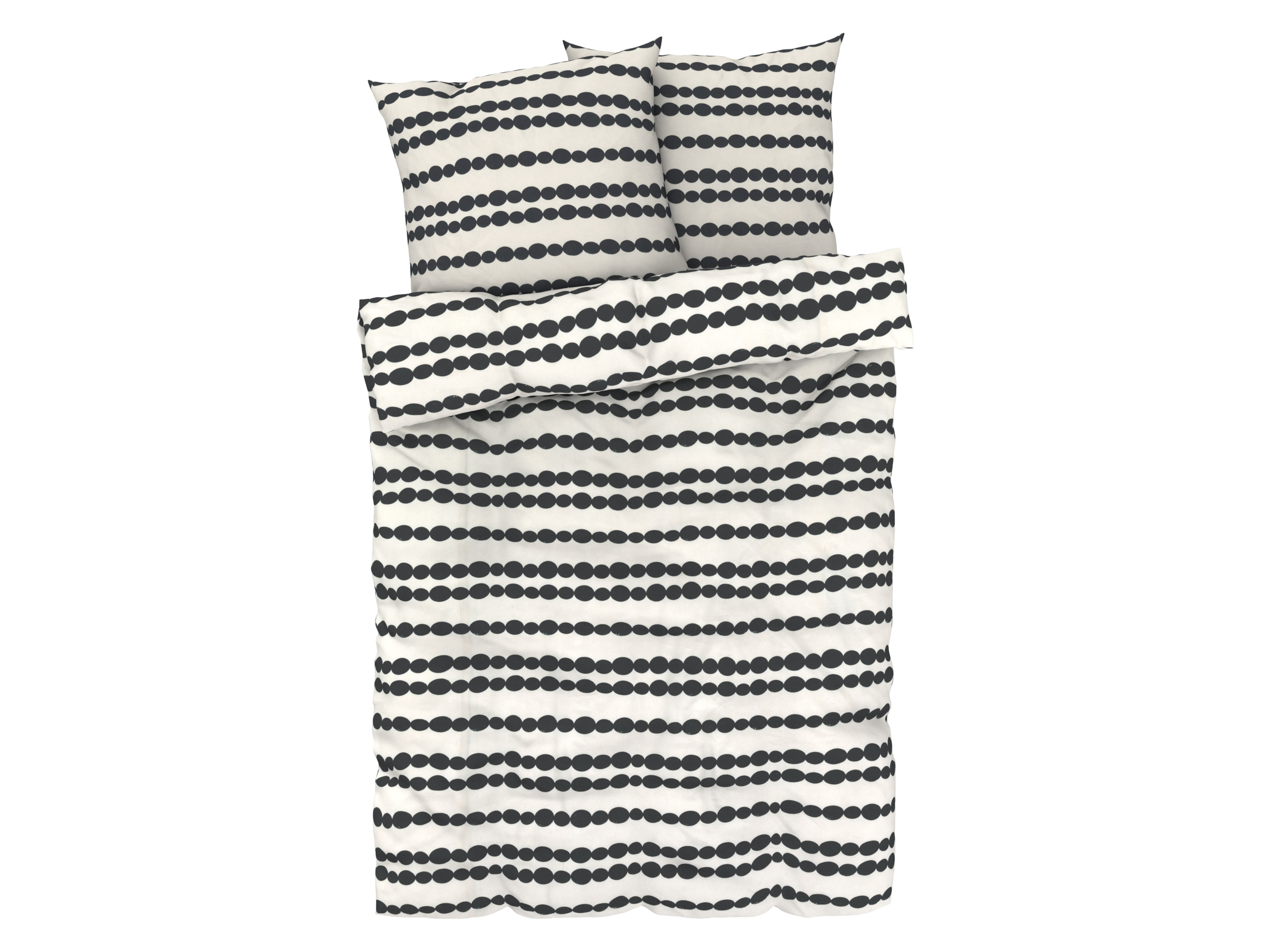 Livarno home Pościel z mikrowłókna satynowego, 220 x 200 cm paski kropek