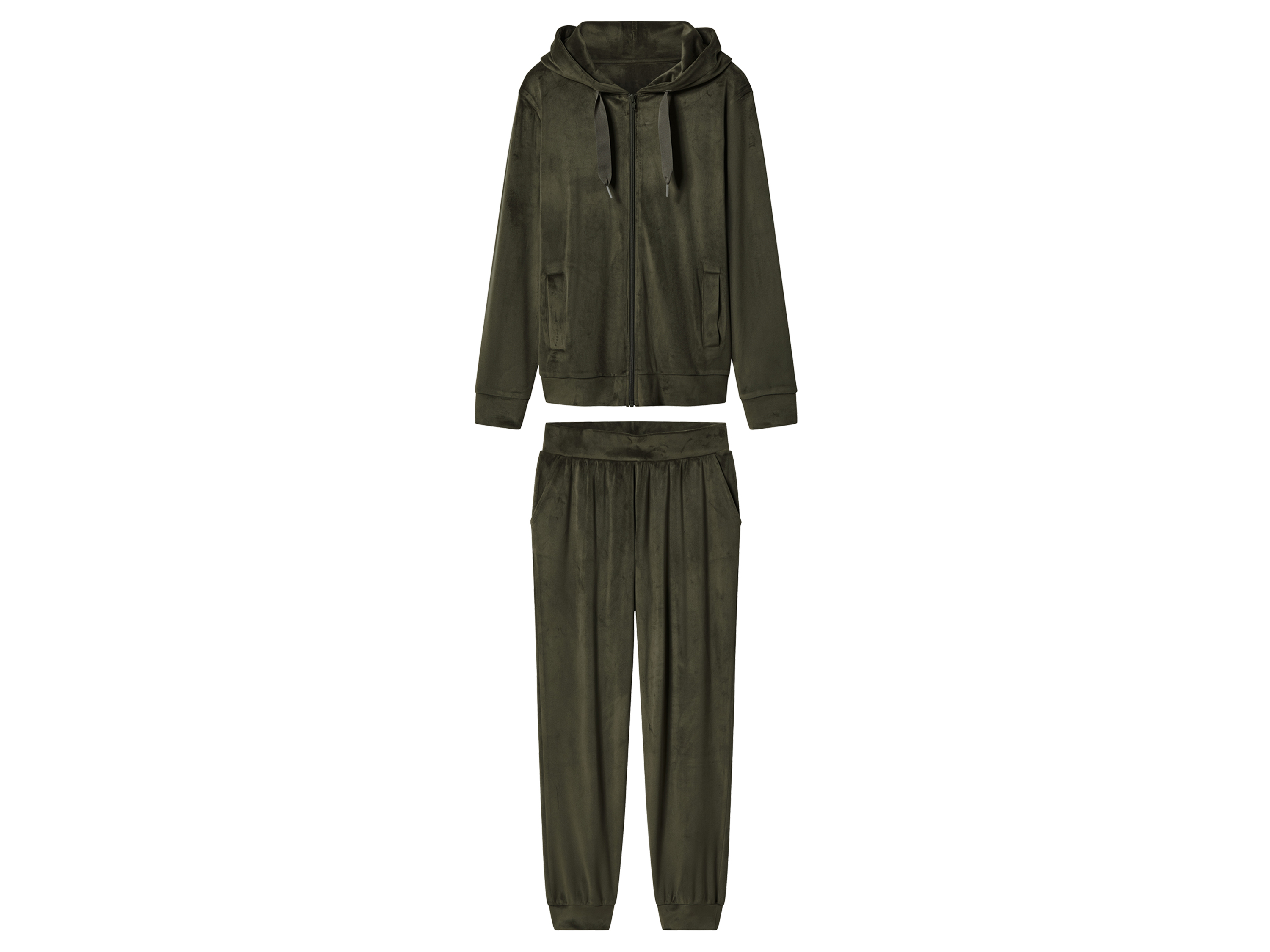 esmara Dres welurowy damski Khaki, L44/46