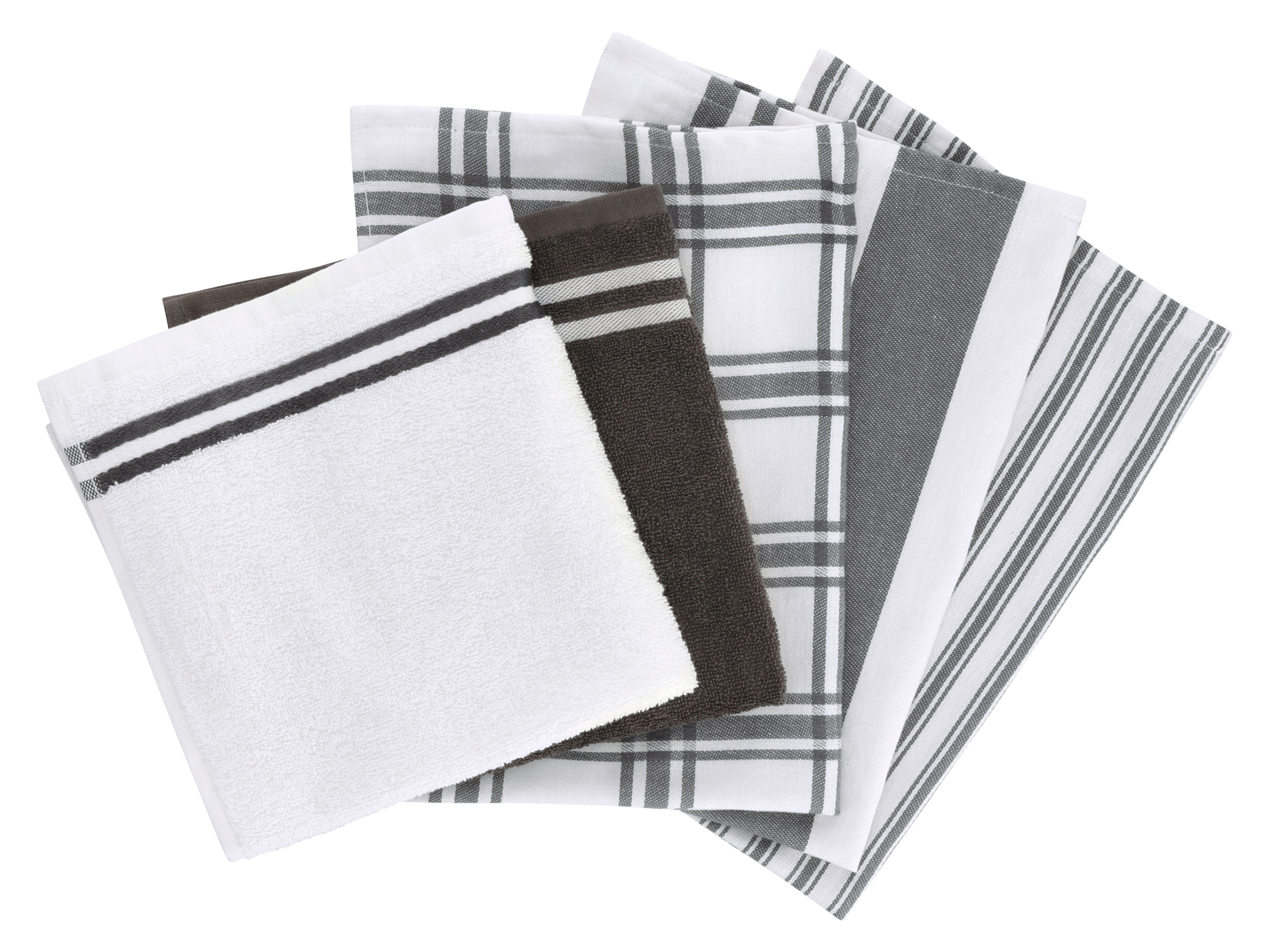 W5 Zestaw 5 ściereczek kuchennych Szary