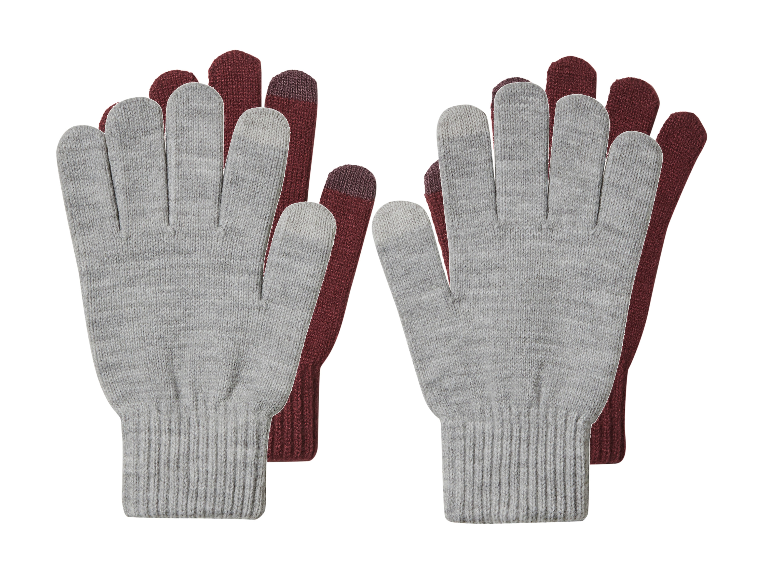 esmara Opaska lub Czapka lub Rękawiczki lub Szalik Rękawiczki, Czerwony/szary, S/M