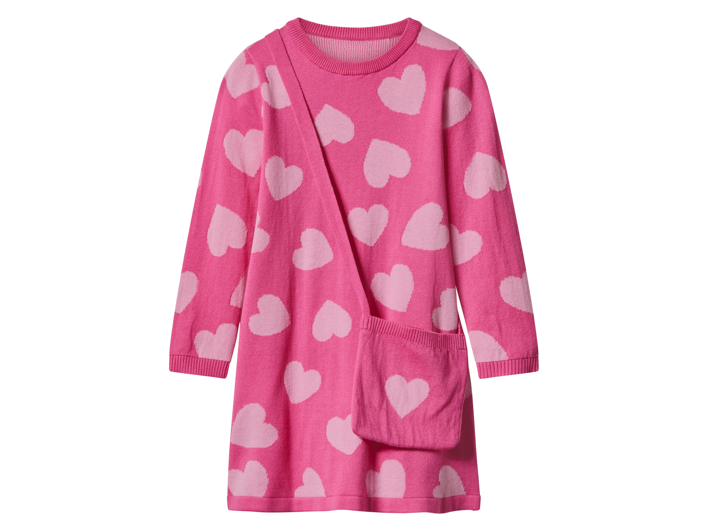 lupilu Sukienka dzianinowa dziewczęca z bawełny Różowy, 122/128