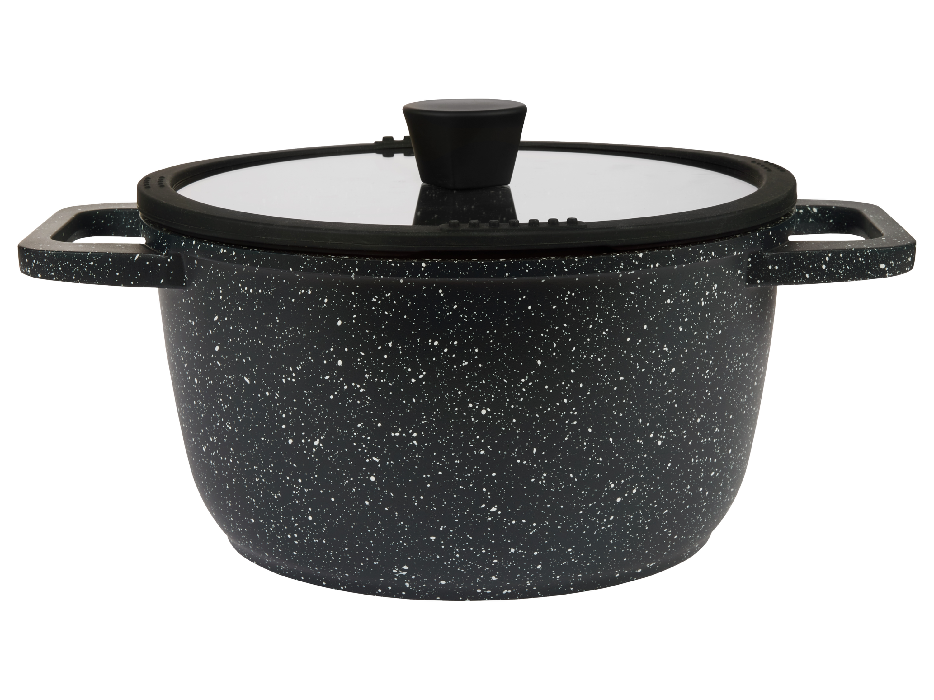 Silvercrest Garnek z odlewu aluminiowego z miarką, Ø 24 cm Optyka granitu, czarny