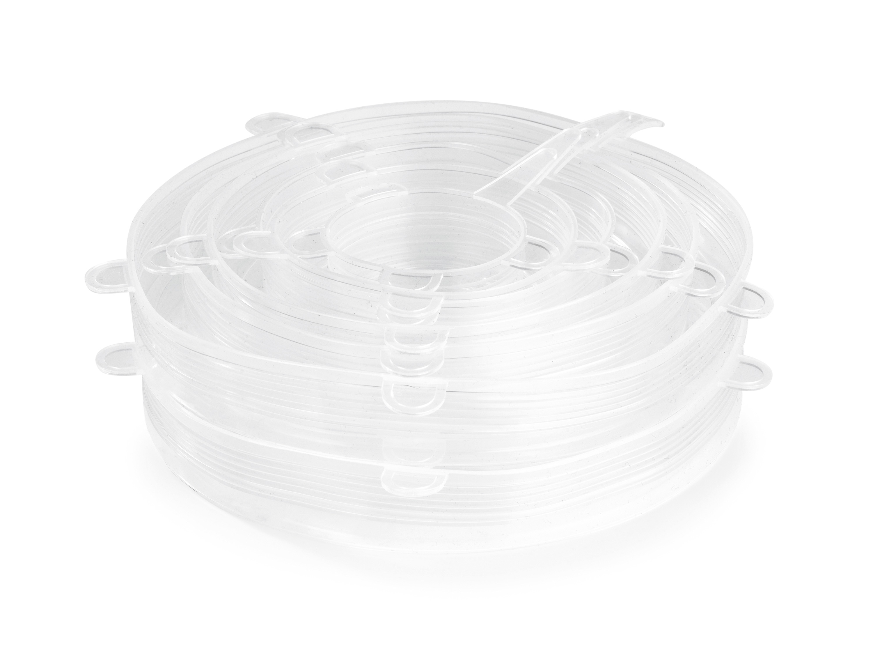 GOURMETmaxx Elastyczne pokrywki silikonowe, przezroczyste, 12 sztuki