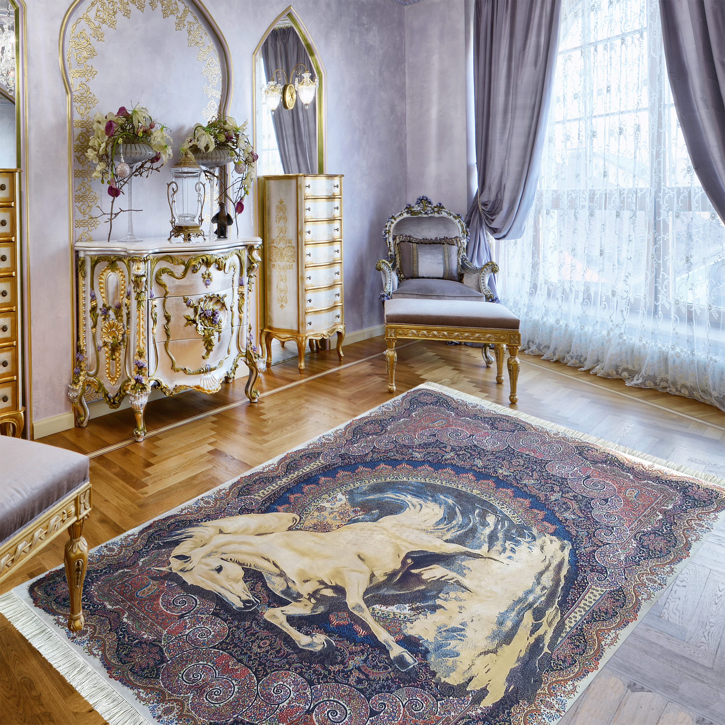 Dywan - 200 x 300 cm - Granatowy - Ekskluzywny - Dywanopol